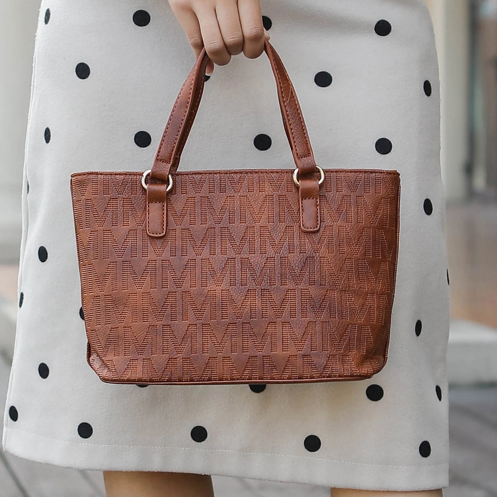 Bolso Tote Para Mujer by Mia K. Marimar Con Bolsa Y Muñequera, Conjunto De 4 Piezas - Marrón Chocolate