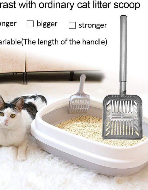 Load image into Gallery viewer, Cat Litter Scooper Metal Cat Litter Scoop Long Handle Cat Scoop Aluminum Litter Box Scooper Kitty Litter Scoop Non-Stick Stronger Large Cat Litter Sifter Scoop Manages Big Clumps of Multi-Cat Families
