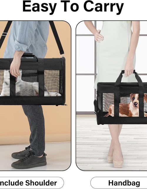 Load image into Gallery viewer, Pet Travel Carrier Soft Sided Portable Bag for Cats, Small Dogs, Kittens or Puppies 17 Lbs Max, Collapsible, Durable, Airline Approved, Travel Friendly (Medium)
