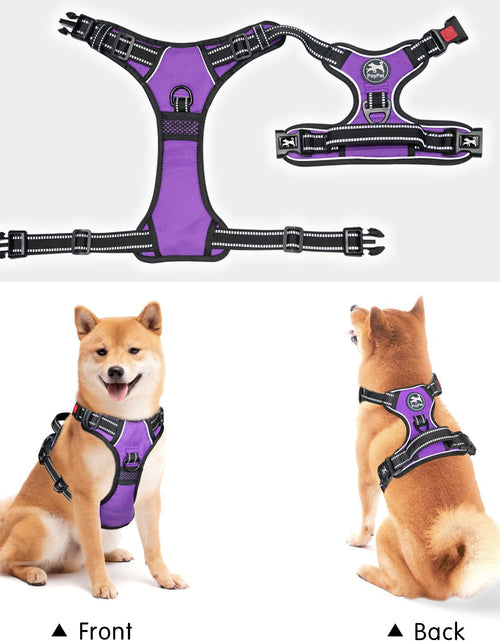 Load image into Gallery viewer, No Pull Dog Harness, No Choke Front Clip Dog Reflective Harness, Adjustable Soft Padded Pet Vest with Easy Control Handle for Small to Large Dogs(Purple,M)

