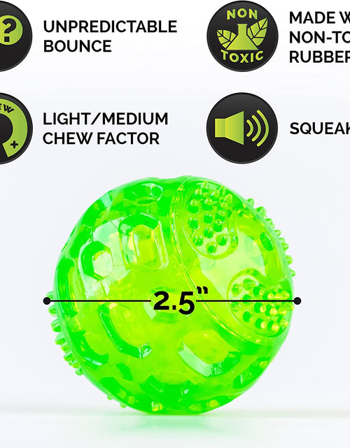 Load image into Gallery viewer, Durasqueak Dog Ball Toy, Interactive Dog Toys That Float and Squeaks for Playing, Fetching and Retrieving-Great Alternative to Traditional Tennis Balls Green 2.5 Inch
