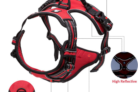 Adjustable No-Pull Dog Harness Reflective Pup Vest Harnesses Comfortable Control Brilliant Colors Truelove Tlh5651(Gray,L)