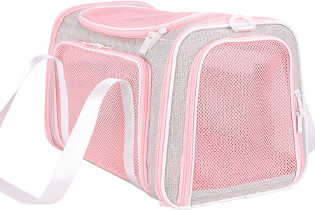 Soft Cute Travel Pet Carrier Bag for Medium Cats, Kitty and Puppy, Fantasy Pink, M