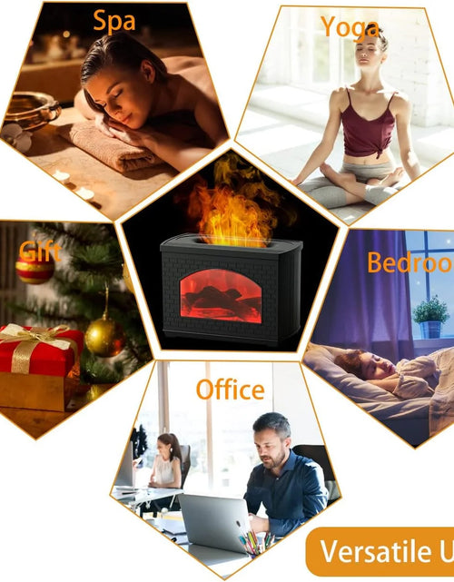 Load image into Gallery viewer, Flame Oil Diffuser, 270Ml Cool Mist Humidifier Diffuser,Sleep Relax for Outdoor Bedroom Living Roomï¼Fireplace Air Diffuser
