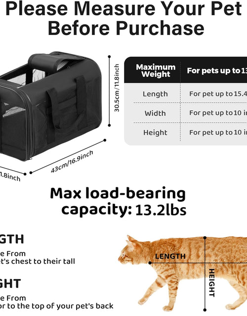 Load image into Gallery viewer, Pet Travel Carrier Soft Sided Portable Bag for Cats, Small Dogs, Kittens or Puppies 17 Lbs Max, Collapsible, Durable, Airline Approved, Travel Friendly (Medium)
