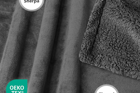 Dog Blanket for Small Medium Dogs, Pet Bed Blanket Cat Puppy Kitten, Fleece Furniture Couch Cover Protector Sofa Car, Soft Sherpa Dog Throw Plush Reversible Washable, Mini 29X40 Solid Dark Gray