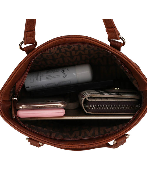 Load image into Gallery viewer, Bolso Tote Para Mujer by Mia K. Marimar Con Bolsa Y Muñequera, Conjunto De 4 Piezas - Marrón Chocolate
