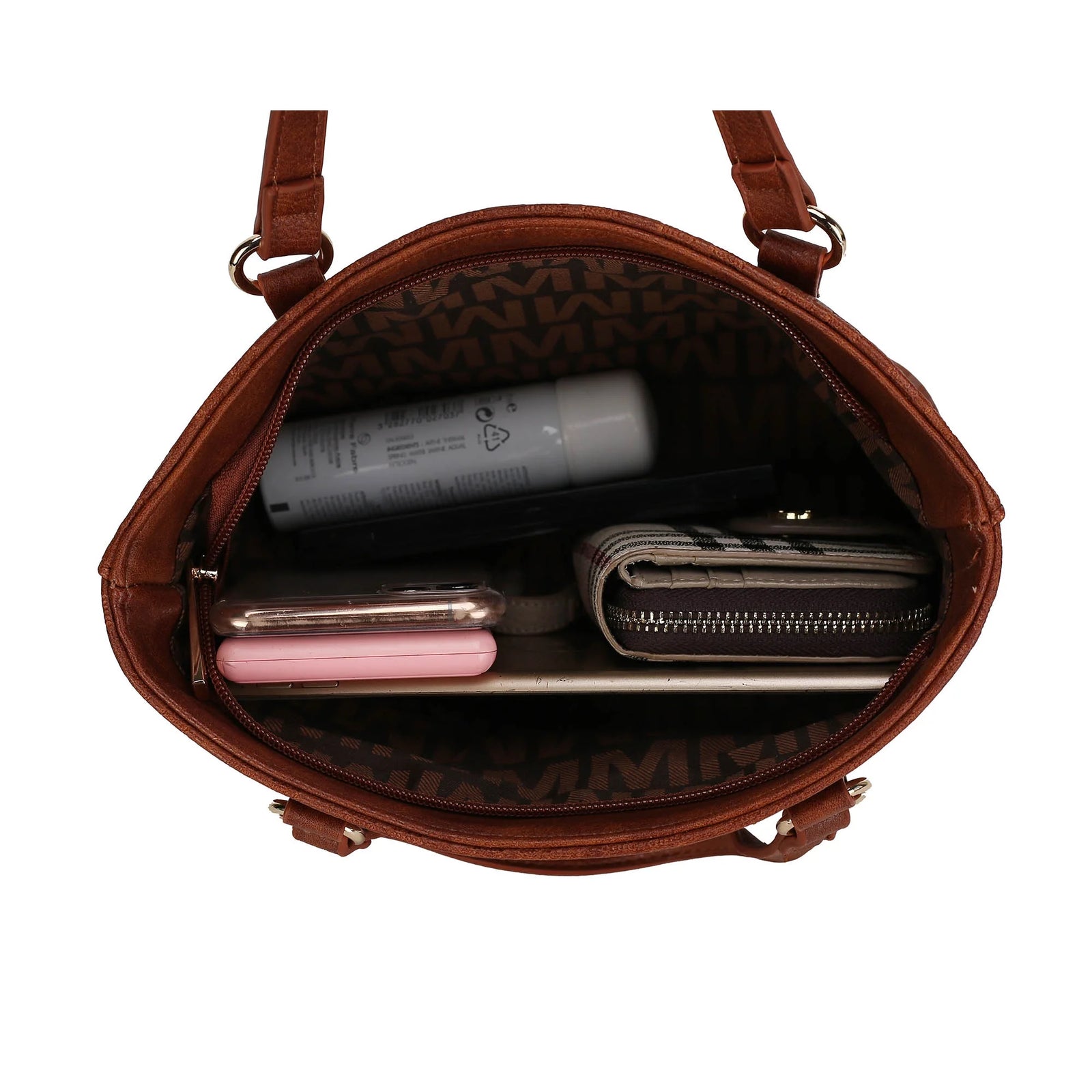 Bolso Tote Para Mujer by Mia K. Marimar Con Bolsa Y Muñequera, Conjunto De 4 Piezas - Marrón Chocolate