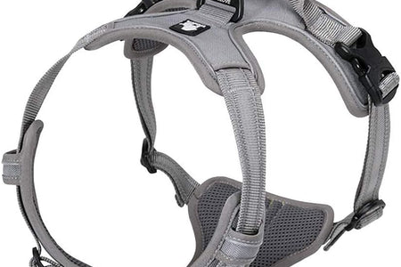 Adjustable No-Pull Dog Harness Reflective Pup Vest Harnesses Comfortable Control Brilliant Colors Truelove Tlh5651(Gray,L)