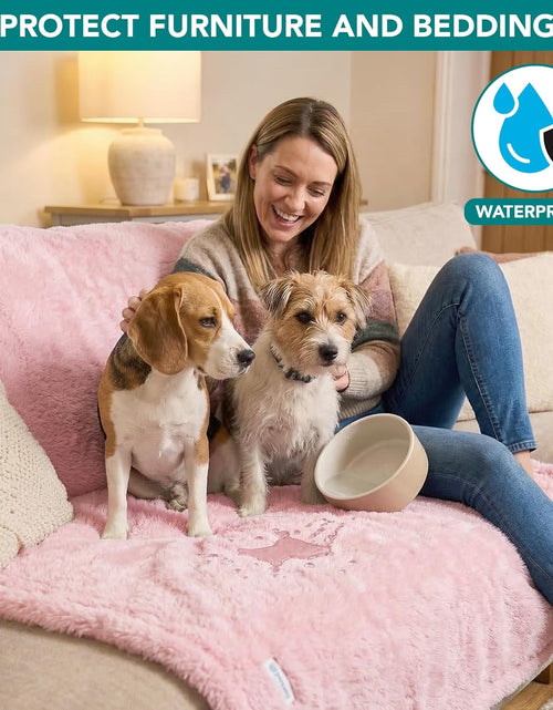 Load image into Gallery viewer, Fluffy Waterproof Dog Blanket Fleece | Soft Warm Pet Fleece Throw for Large Dogs and Cats | Fuzzy Plush Sherpa Throw Furniture Protector Sofa Couch Bed

