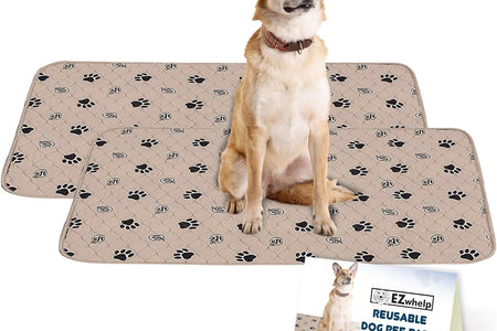 Reusable Dog Pee Pads for Dogs - Waterproof Potty Training Pee Pad - Washable Dog Training Pads W/ Rounded Corners Puppy Pad - Lightweight & Laminated Whelping Pad Dog Mat Pet Supplies - 2 Pk
