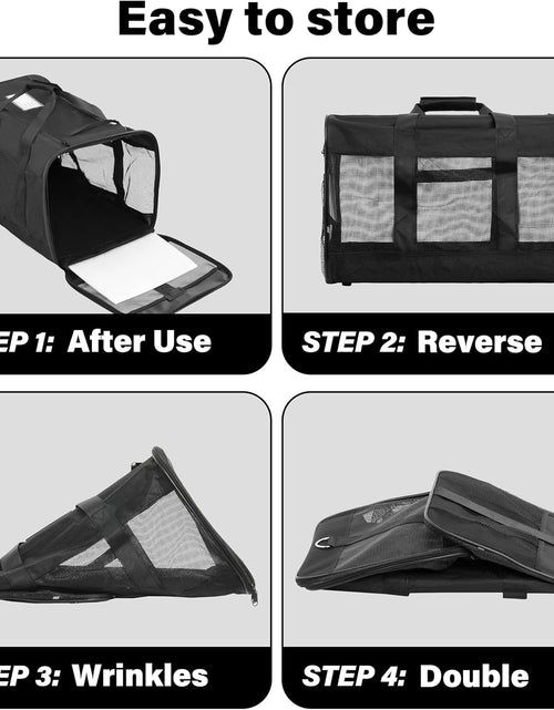 Load image into Gallery viewer, Pet Travel Carrier Soft Sided Portable Bag for Cats, Small Dogs, Kittens or Puppies 17 Lbs Max, Collapsible, Durable, Airline Approved, Travel Friendly (Medium)
