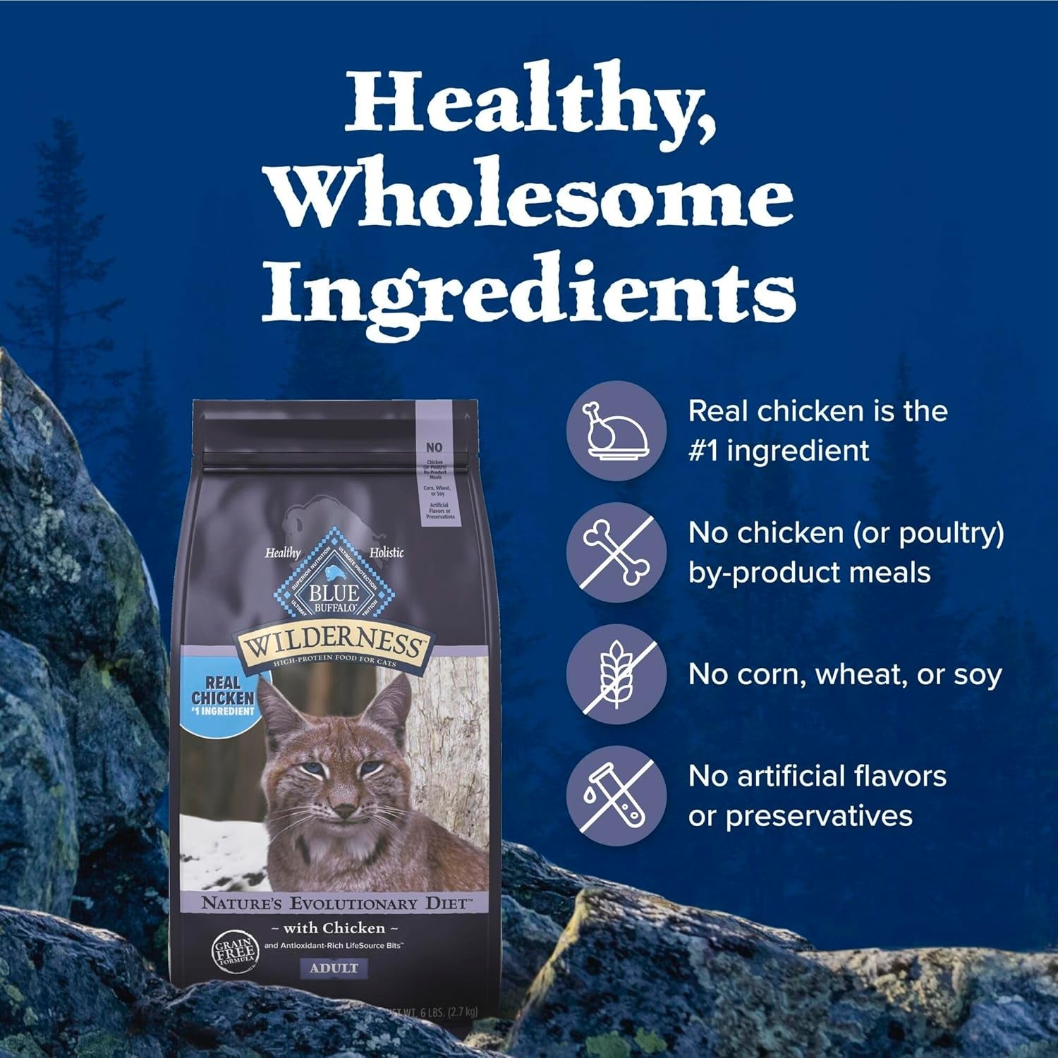 Wilderness High Protein Grain Free, Natural Adult Dry Cat Food