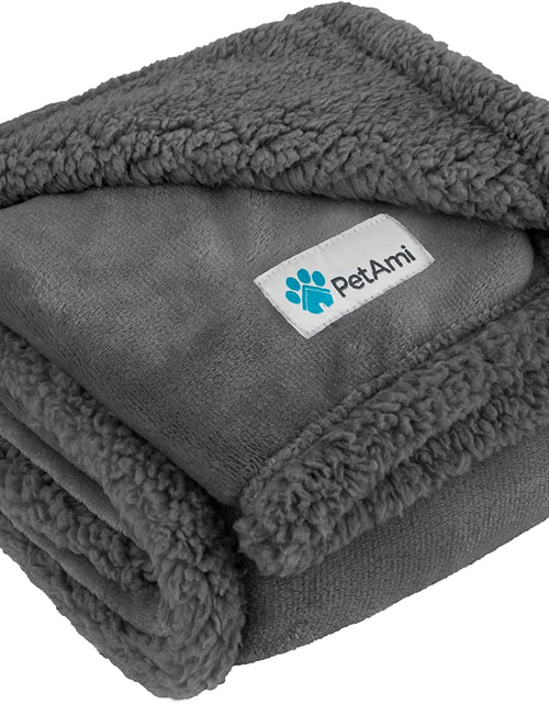 Load image into Gallery viewer, Dog Blanket for Small Medium Dogs, Pet Bed Blanket Cat Puppy Kitten, Fleece Furniture Couch Cover Protector Sofa Car, Soft Sherpa Dog Throw Plush Reversible Washable, Mini 29X40 Solid Dark Gray
