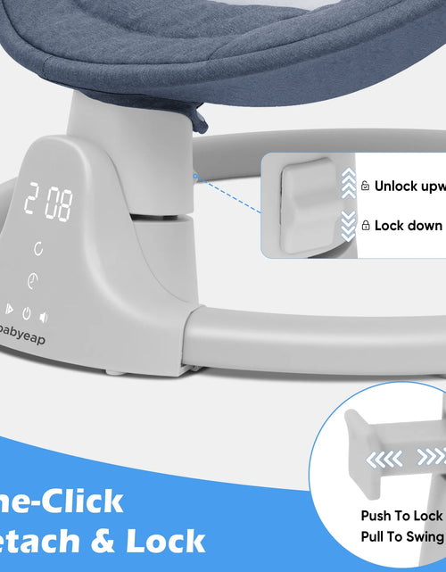 Load image into Gallery viewer, Baby Swing Para Bebés - Control Remoto Por APP Bluetooth, 5 Configuraciones De Velocidad, 10 Nanas, Enchufe USB (Azul)
