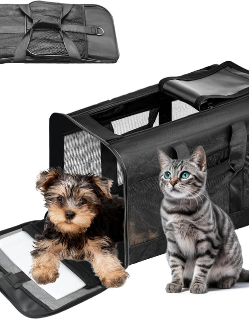 Load image into Gallery viewer, Pet Travel Carrier Soft Sided Portable Bag for Cats, Small Dogs, Kittens or Puppies 17 Lbs Max, Collapsible, Durable, Airline Approved, Travel Friendly (Medium)
