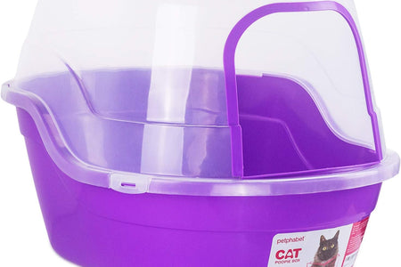 Covered Litter Box, Jumbo Hooded Cat Litter Box Holds up to Two Small Cats Simultaneously,Extra Large Purple by