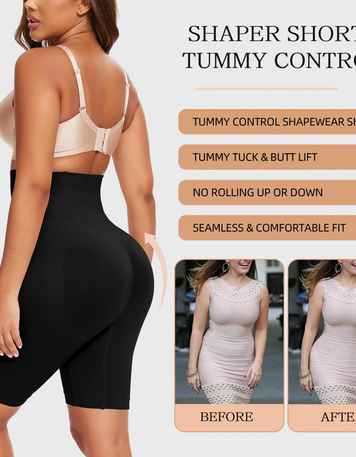 Load image into Gallery viewer, 2 Packs Shorts De Faja Con Control De Abdomen Moldeador Corporal Para Mujer De Cintura Alta Adelgazante De Muslos
