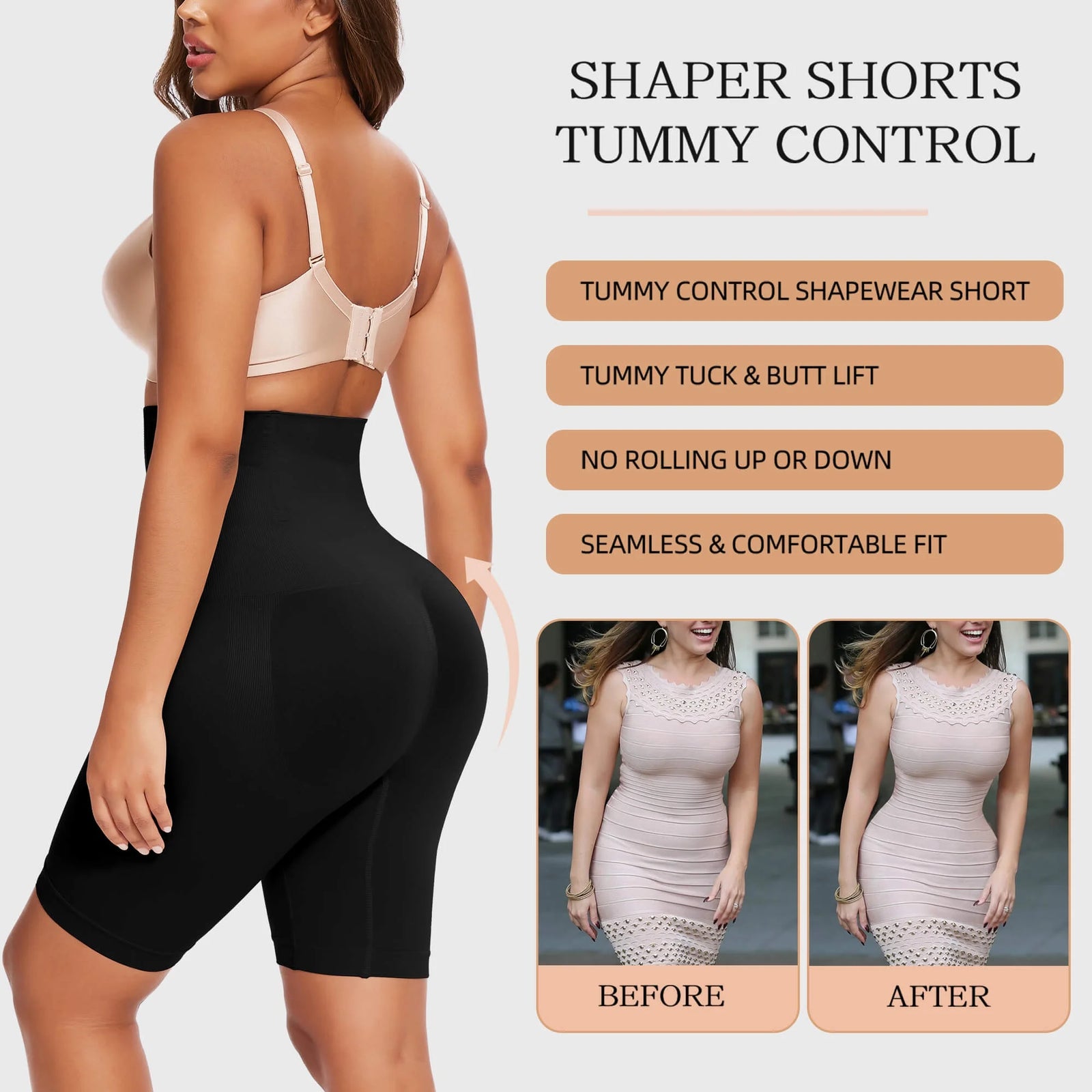 2 Packs Shorts De Faja Con Control De Abdomen Moldeador Corporal Para Mujer De Cintura Alta Adelgazante De Muslos