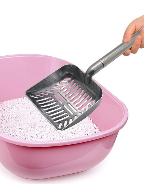 Load image into Gallery viewer, Cat Litter Scooper Metal Cat Litter Scoop Long Handle Cat Scoop Aluminum Litter Box Scooper Kitty Litter Scoop Non-Stick Stronger Large Cat Litter Sifter Scoop Manages Big Clumps of Multi-Cat Families
