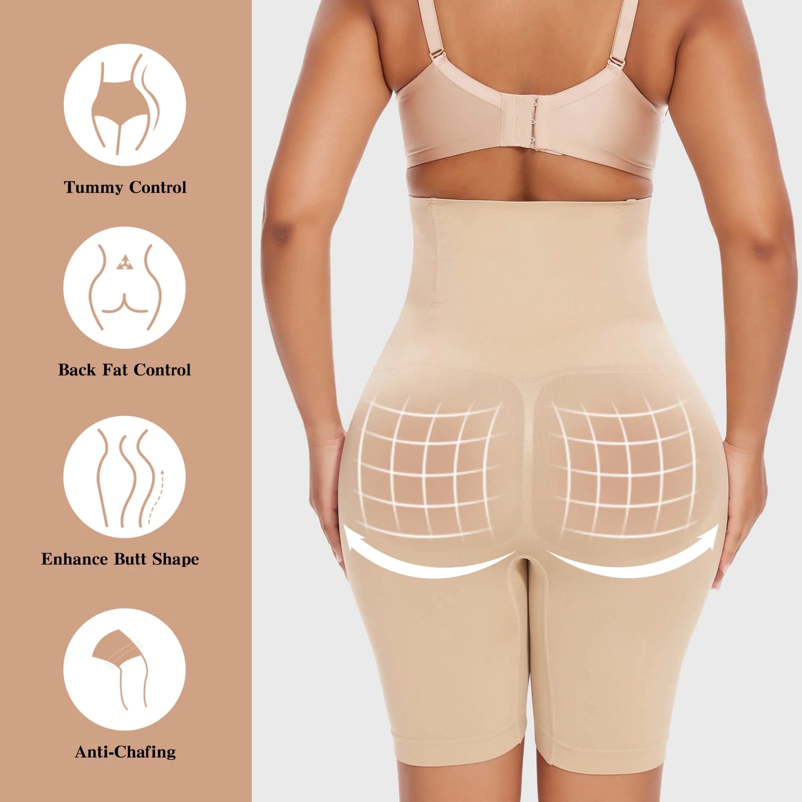 2 Packs Shorts De Faja Con Control De Abdomen Moldeador Corporal Para Mujer De Cintura Alta Adelgazante De Muslos